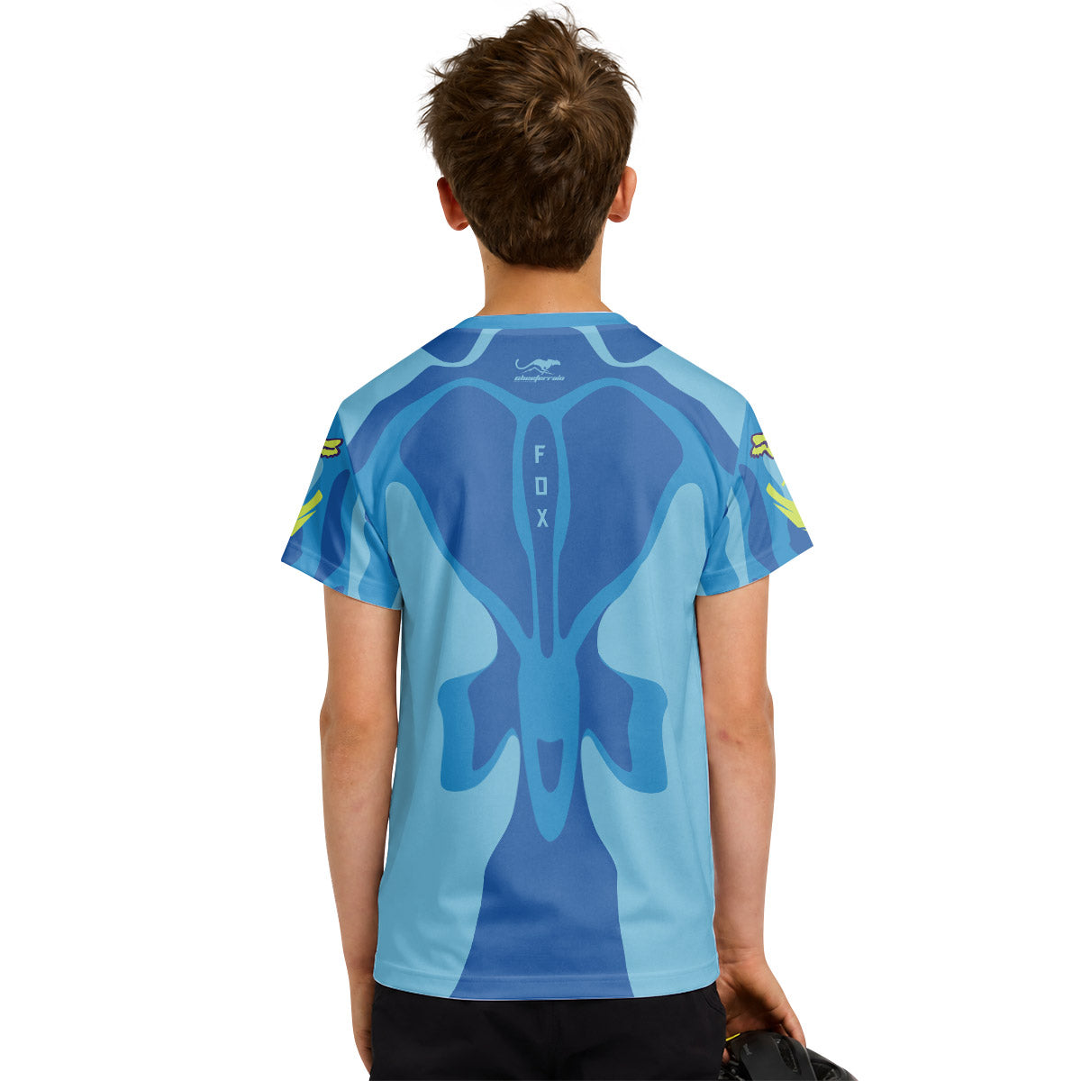 Fox Racing Blue Flame Youth Short Sleeve Mountain Bike Jersey