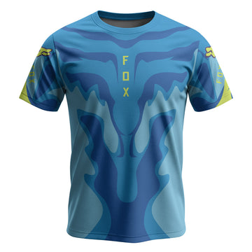 Fox Racing Blue Flame Youth Short Sleeve Mountain Bike Jersey