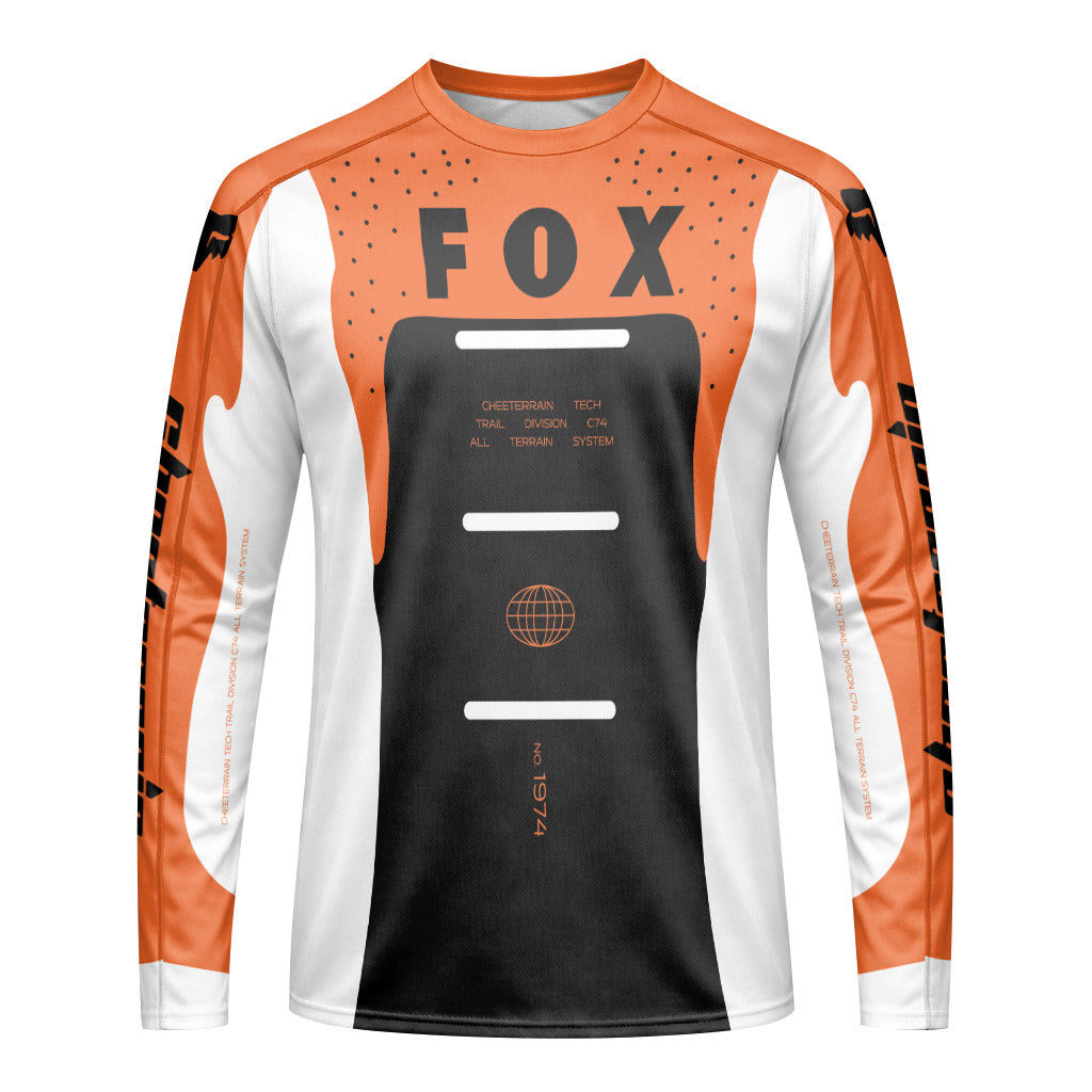 Fox Racing Orange Black Long Sleeve Mountain Bike Jersey