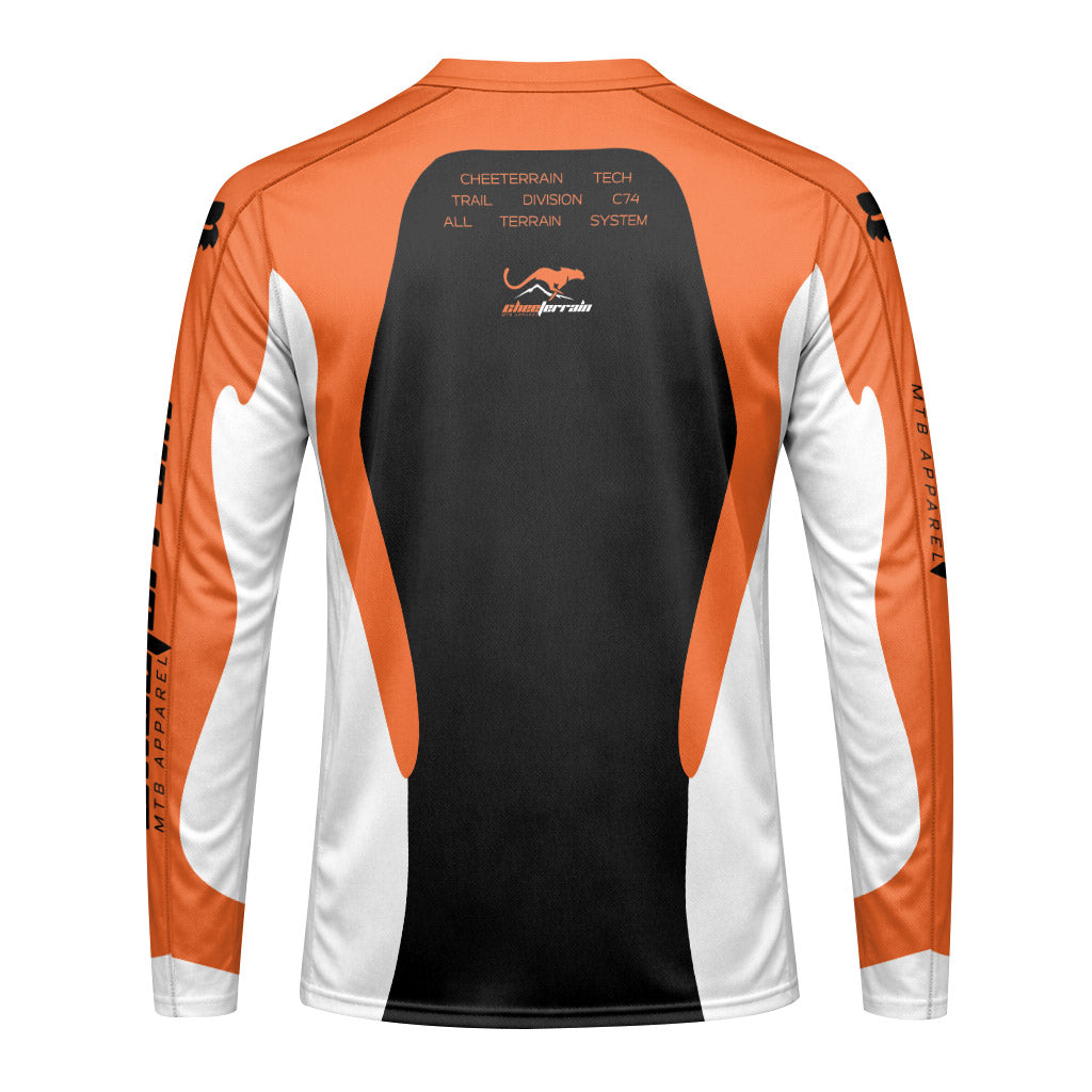 Fox Racing Orange Black Long Sleeve Mountain Bike Jersey