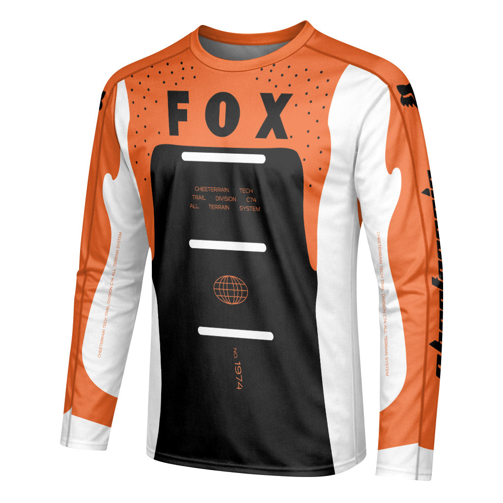 Fox Racing Orange Black Long Sleeve Mountain Bike Jersey