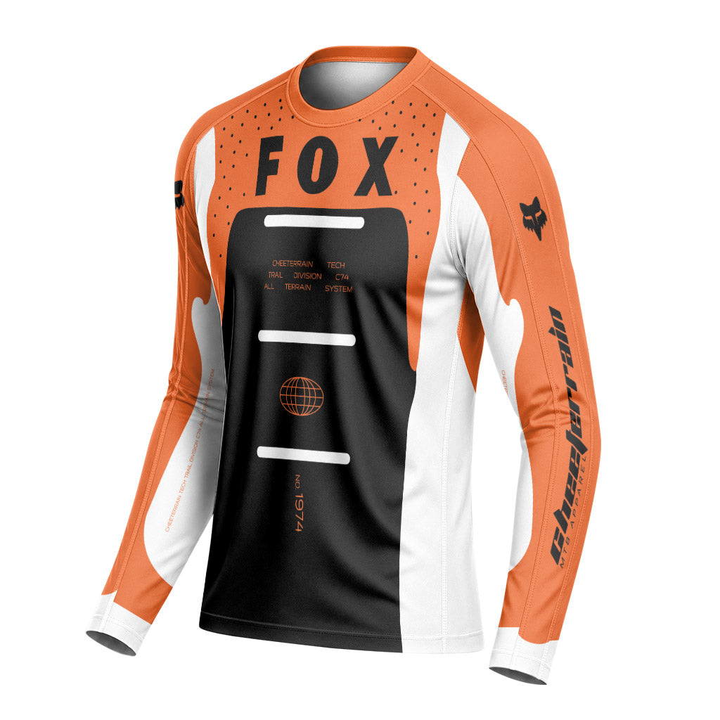 Fox Racing Orange Black Long Sleeve Mountain Bike Jersey