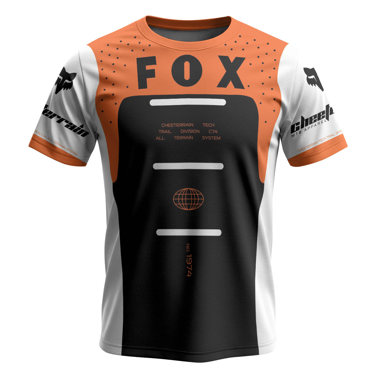 Fox Racing Orange Black Short Sleeve Mountain Bike Jersey