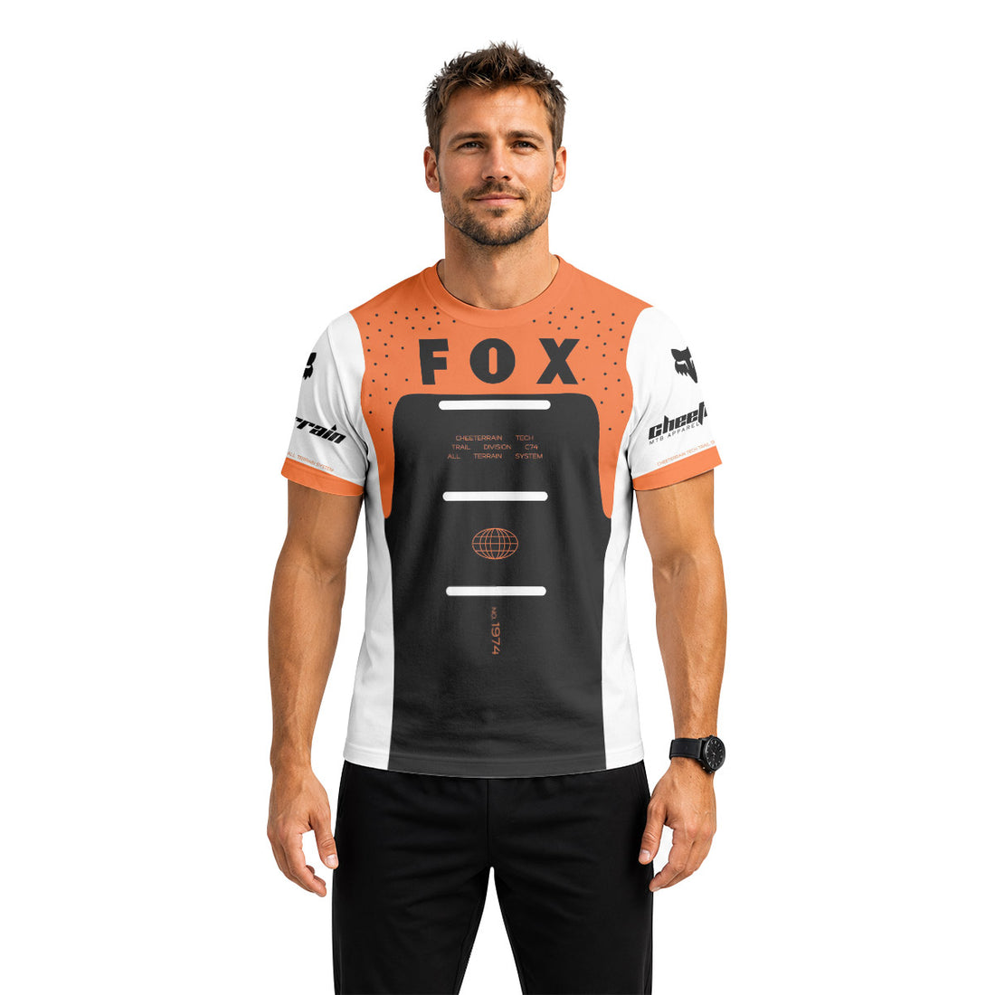 Fox Racing Orange Black Short Sleeve Mountain Bike Jersey