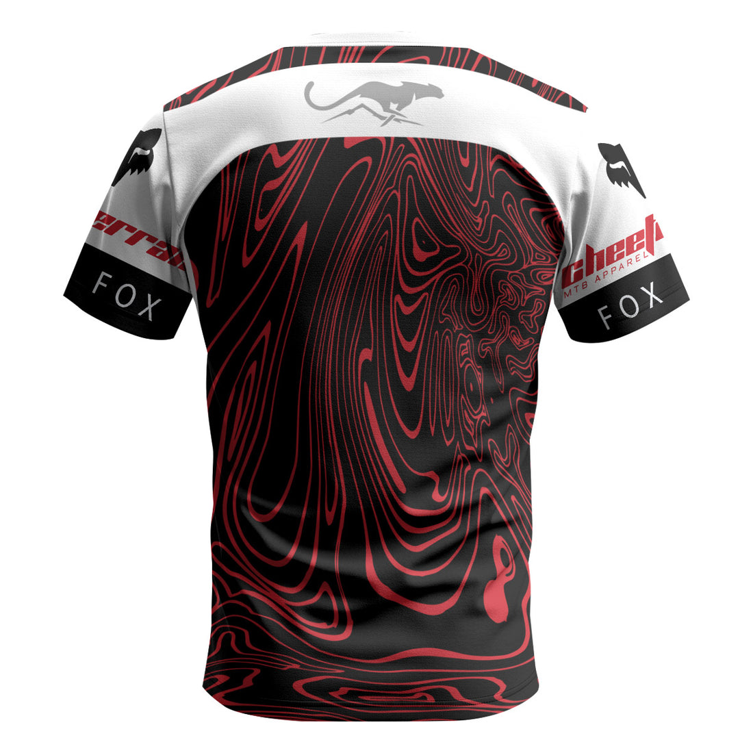 Fox Racing Red White Topographic Short Sleeve Mountain Bike Jersey