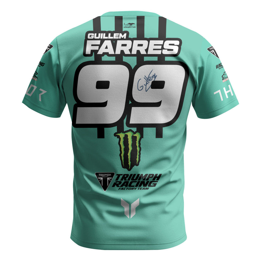 Guillem Farres 99 Teal Short Sleeve Motocross Jersey