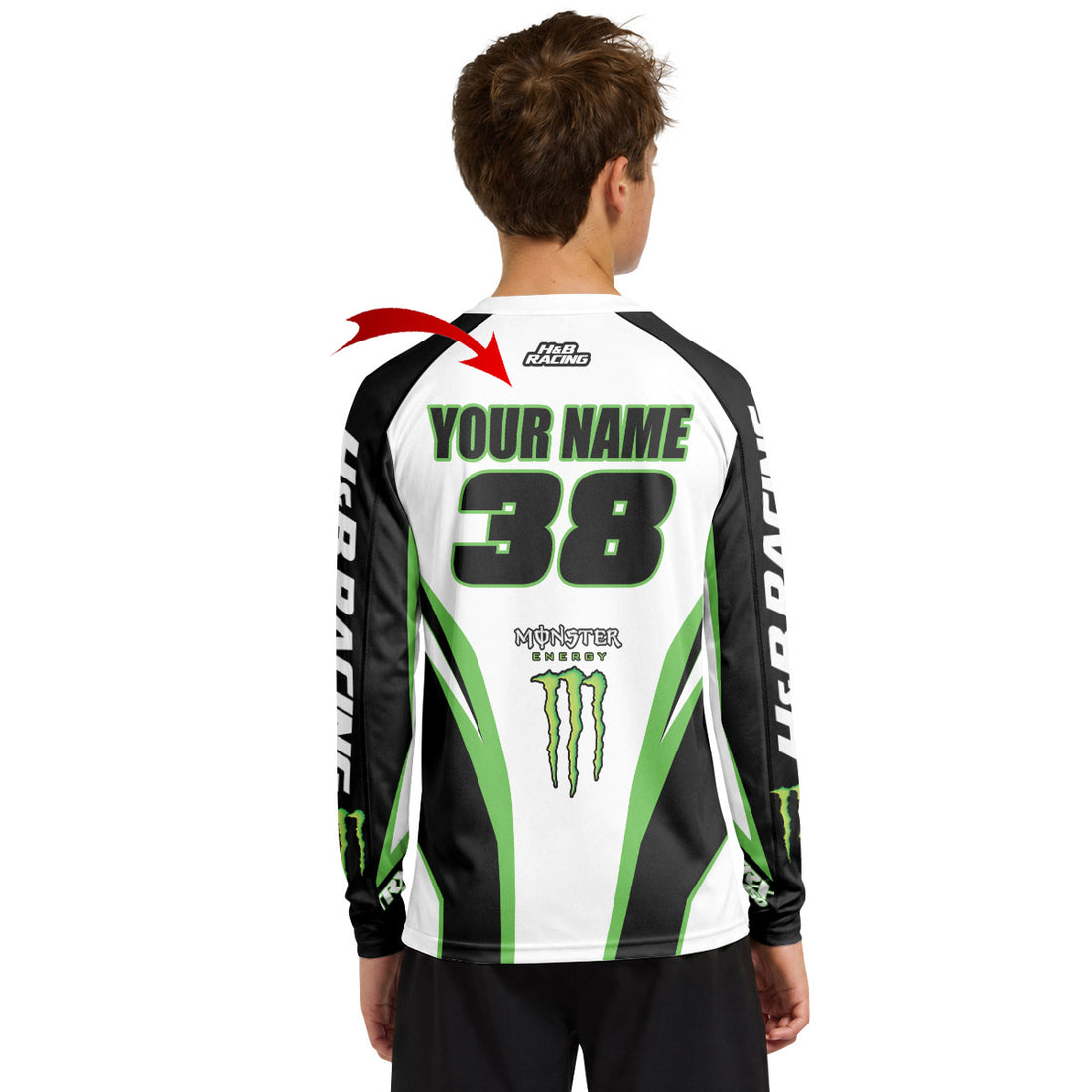 H&B Racing Monster Youth Long Sleeve Motocross Jersey