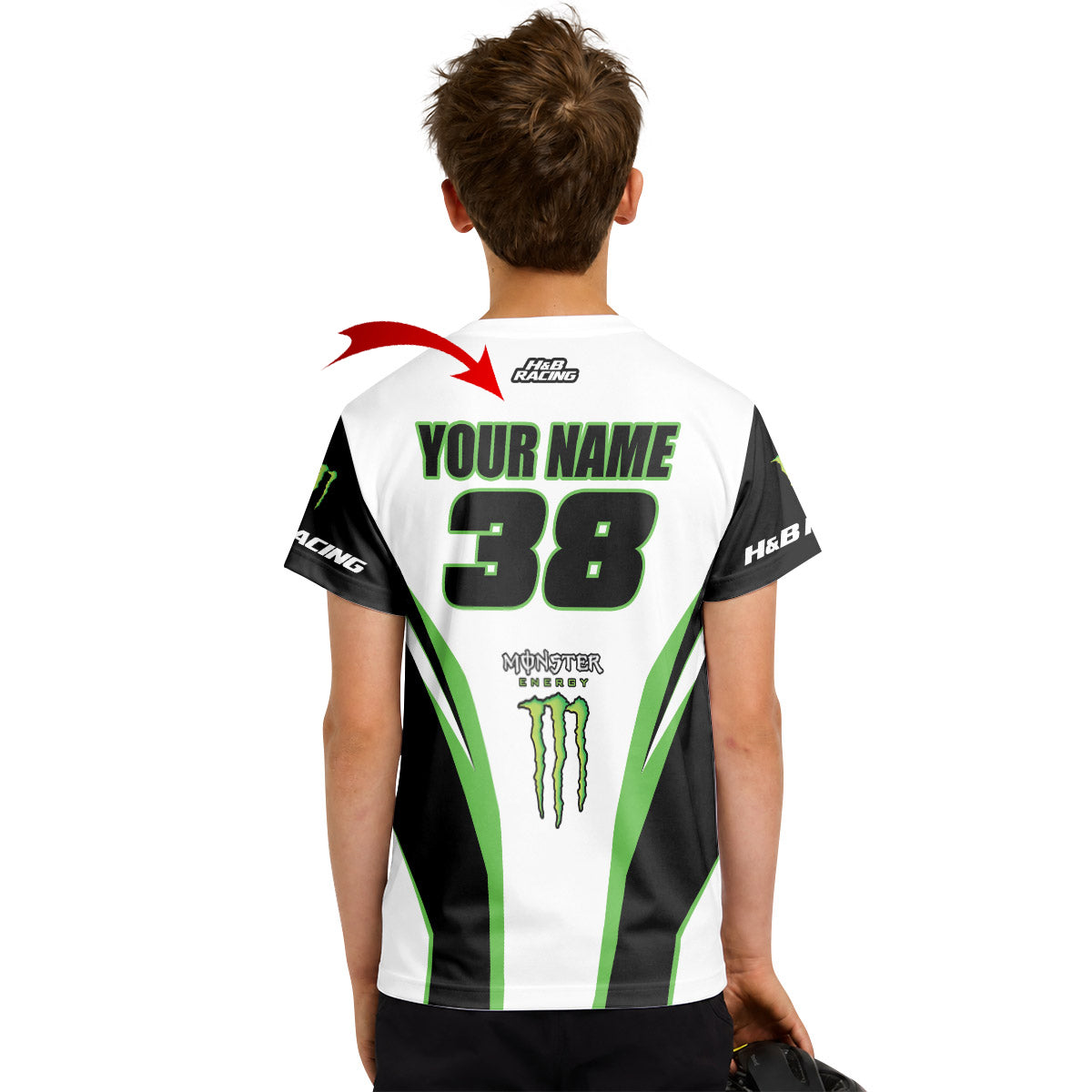 H&B Racing Monster Youth Short Sleeve Motocross Jersey