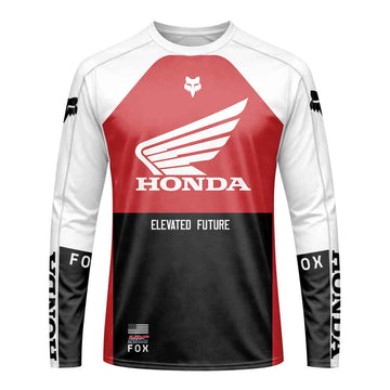 Honda Racing Red White Long Sleeve Motocross Jersey