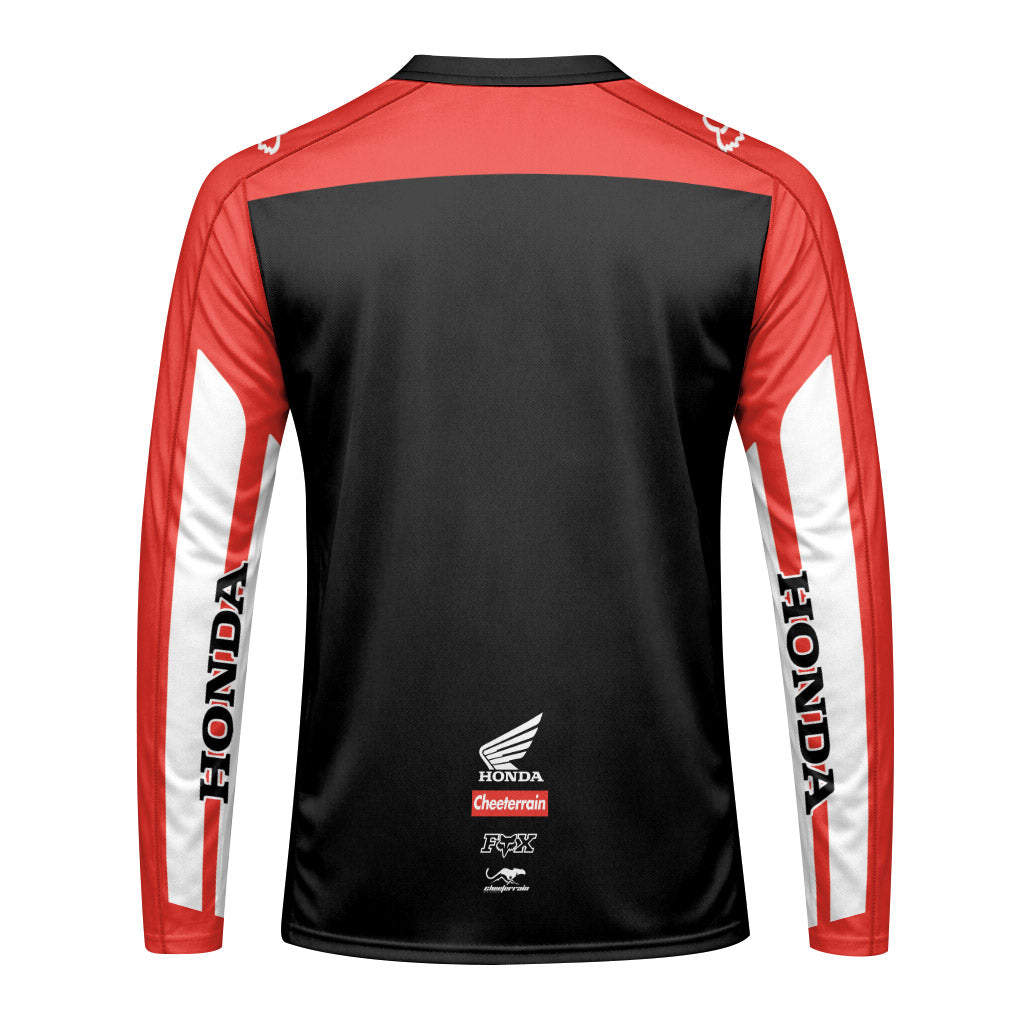 Honda Ride Red Long Sleeve Motocross Jersey