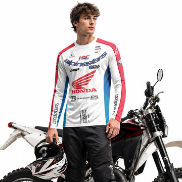 Hunter Lawrence 96 Honda White Red Long Sleeve Motocross Jersey