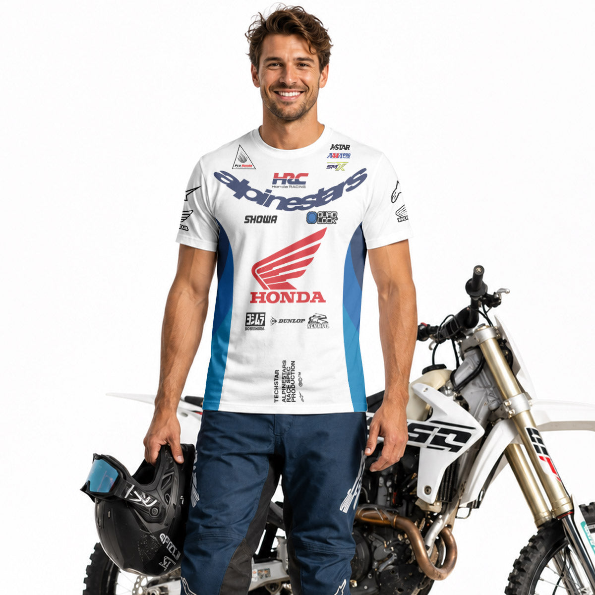 Hunter Lawrence 96 Honda White Red Short Sleeve Motocross Jersey