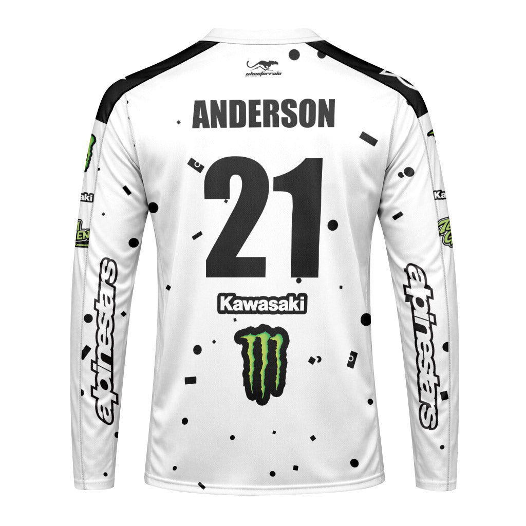 Jason Anderson 21 Alpinestars Black White Long Sleeve Motocross Jersey