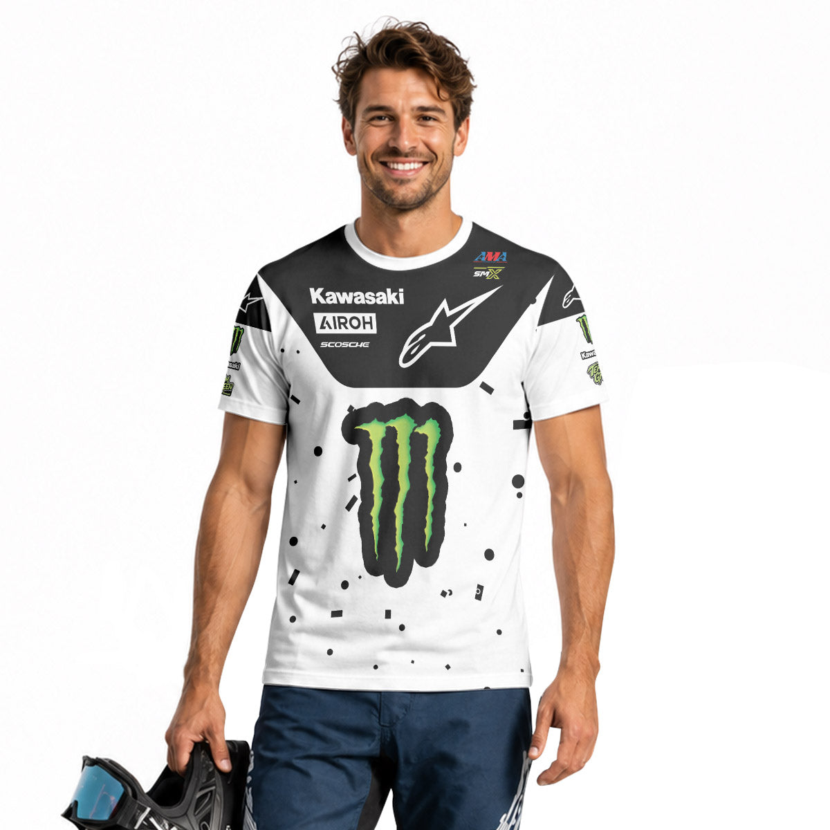 Jason Anderson 21 Alpinestars Black White Short Sleeve Motocross Jersey