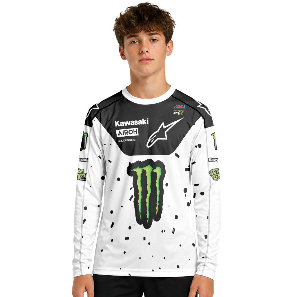 Jason Anderson 21 Alpinestars Black White Youth Long Sleeve Motocross Jersey