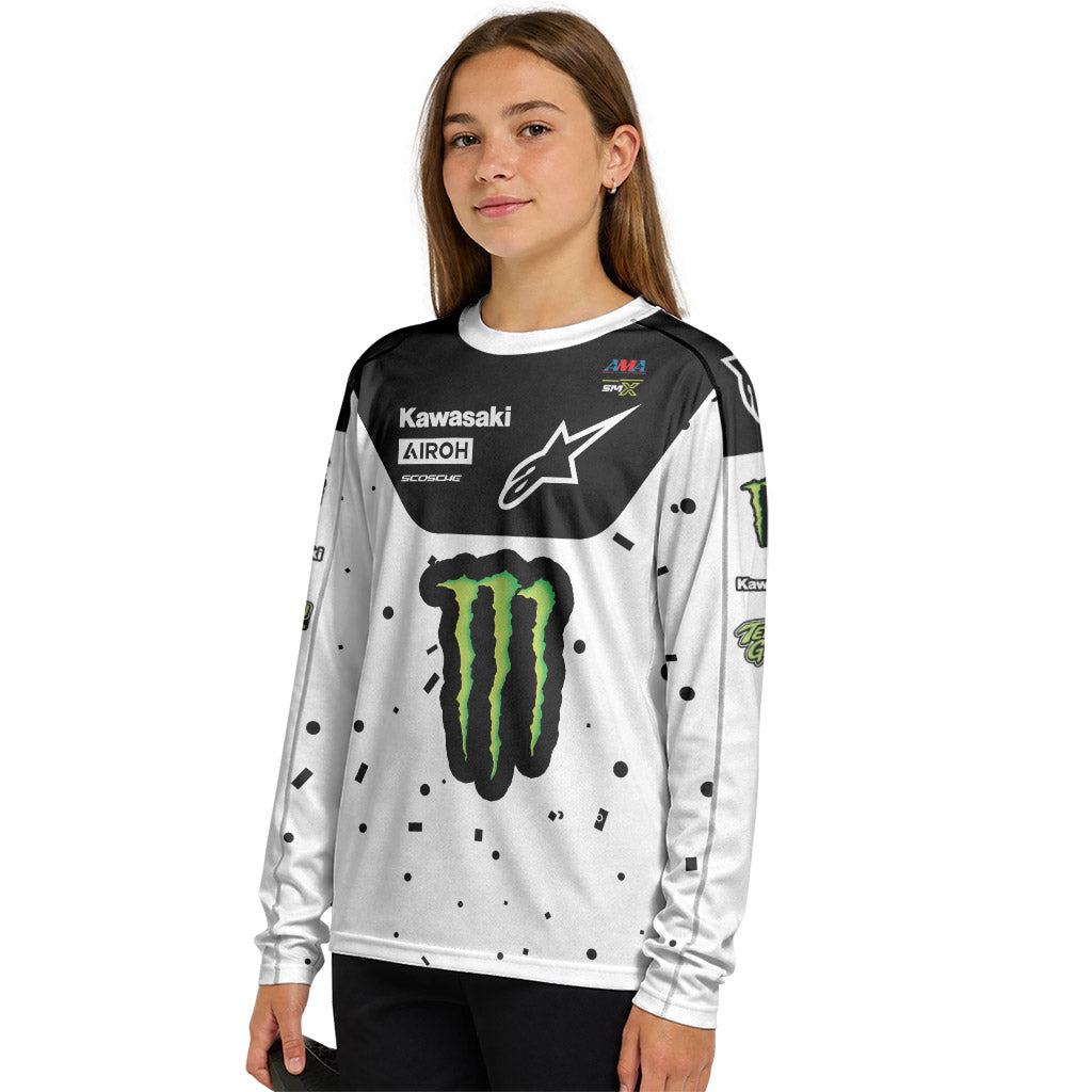 Jason Anderson 21 Alpinestars Black White Youth Long Sleeve Motocross Jersey