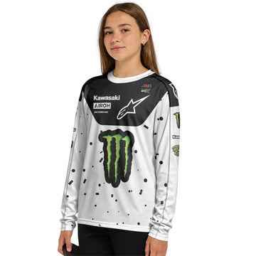 Jason Anderson 21 Alpinestars Black White Youth Long Sleeve Motocross Jersey