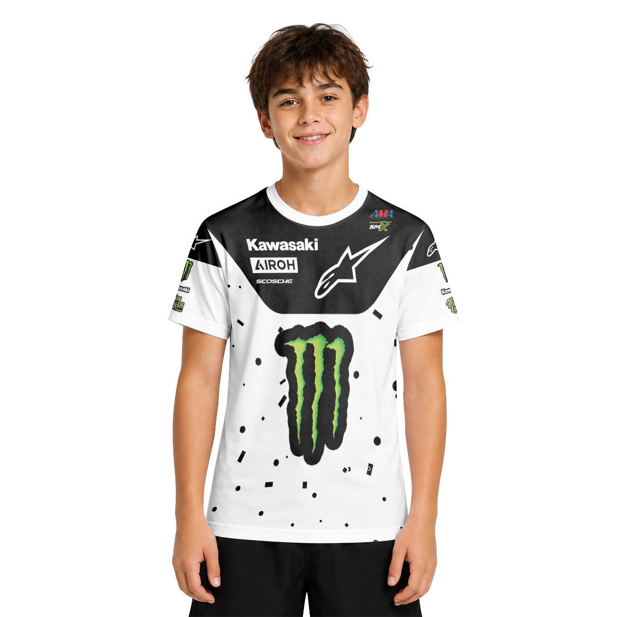 Jason Anderson 21 Alpinestars Black White Youth Short Sleeve Motocross Jersey