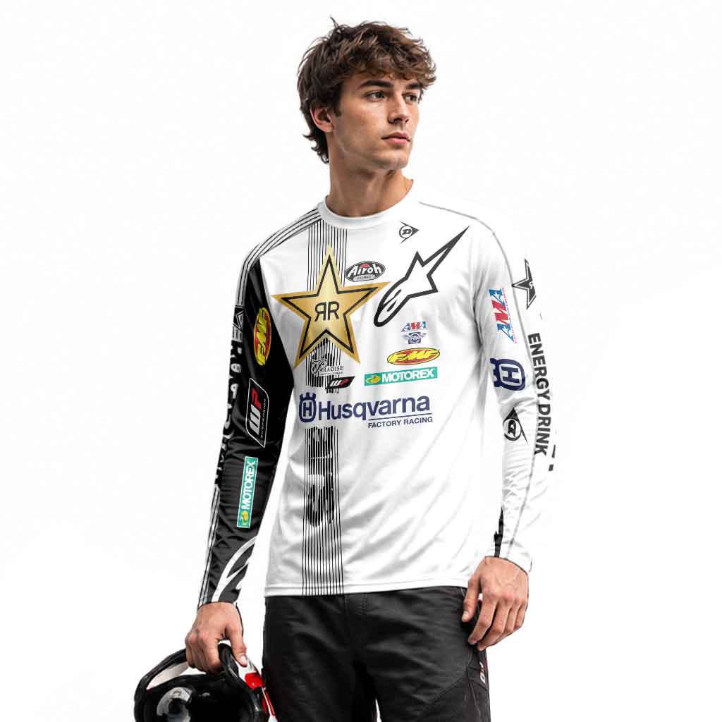 Jason Anderson 21 Alpinestars White Long Sleeve Motocross Jersey