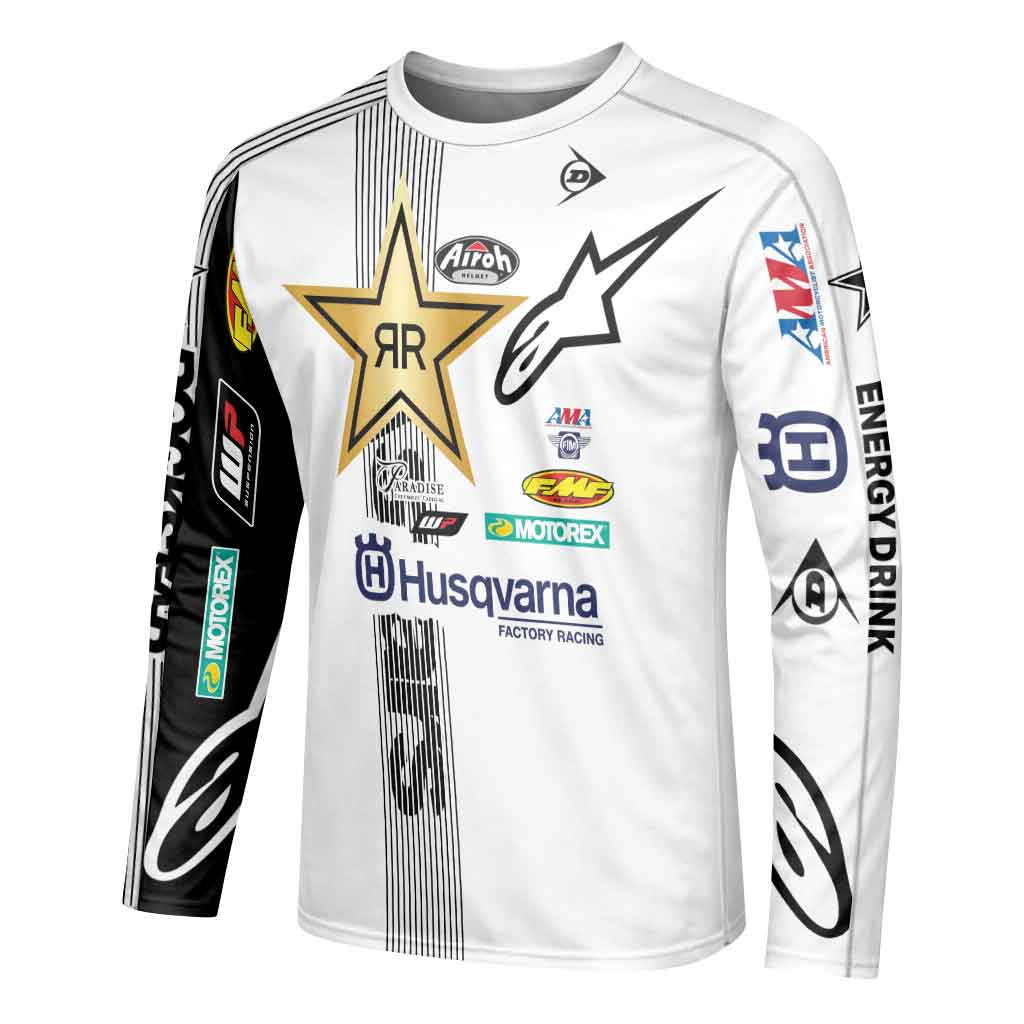 Jason Anderson 21 Alpinestars White Long Sleeve Motocross Jersey