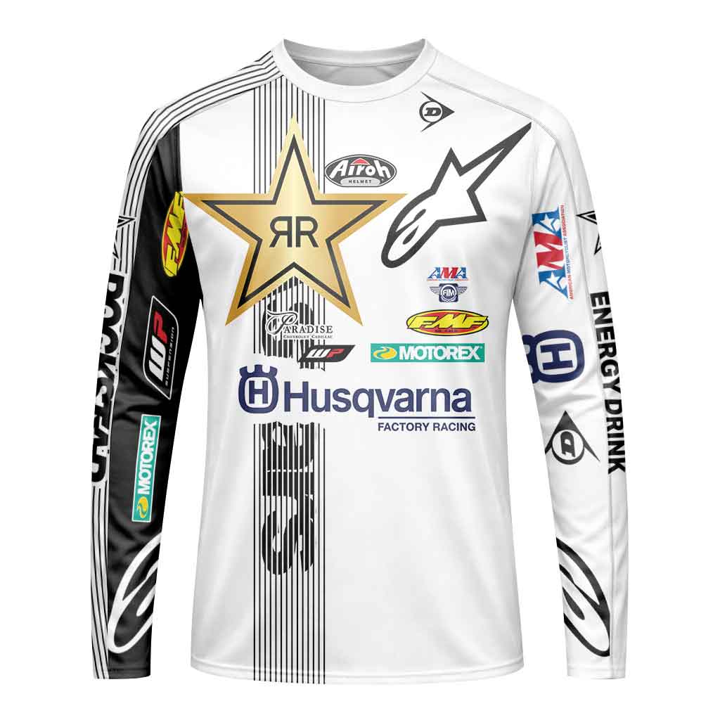 Jason Anderson 21 Alpinestars White Youth Long Sleeve Motocross Jersey