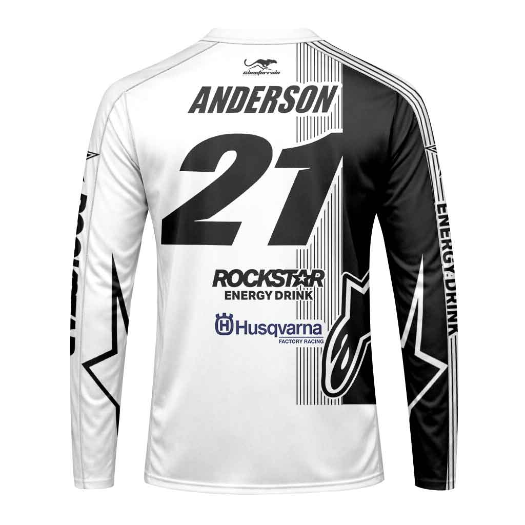 Jason Anderson 21 Alpinestars White Youth Long Sleeve Motocross Jersey