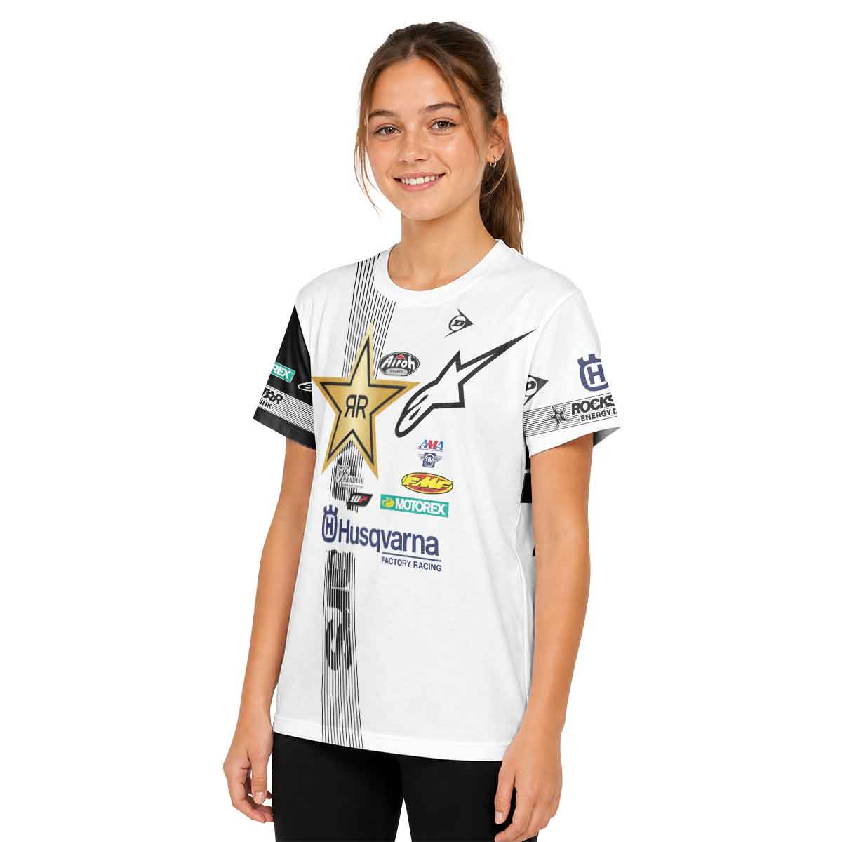 Jason Anderson 21 Alpinestars White Youth Short Sleeve Motocross Jersey