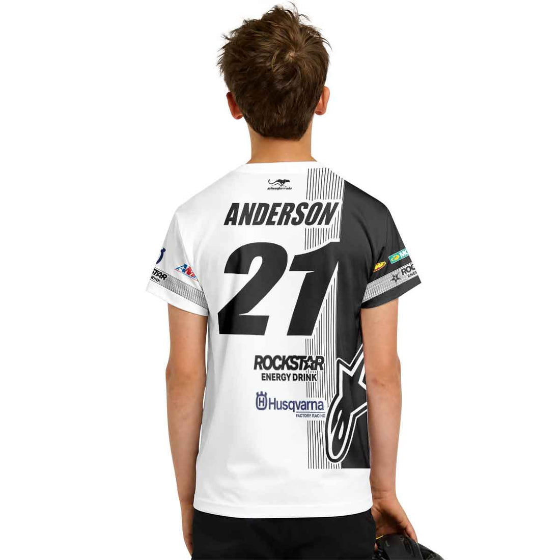 Jason Anderson 21 Alpinestars White Youth Short Sleeve Motocross Jersey