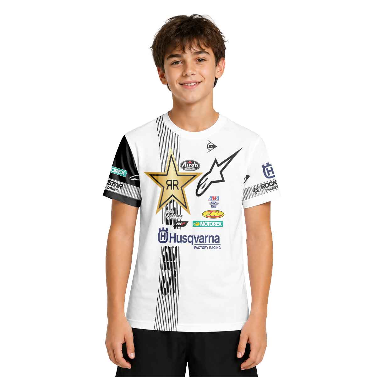 Jason Anderson 21 Alpinestars White Youth Short Sleeve Motocross Jersey
