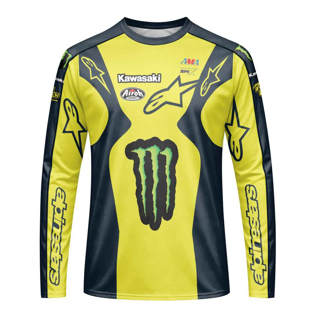 Jason Anderson 21 Alpinestars Yellow Long Sleeve Motocross Jersey