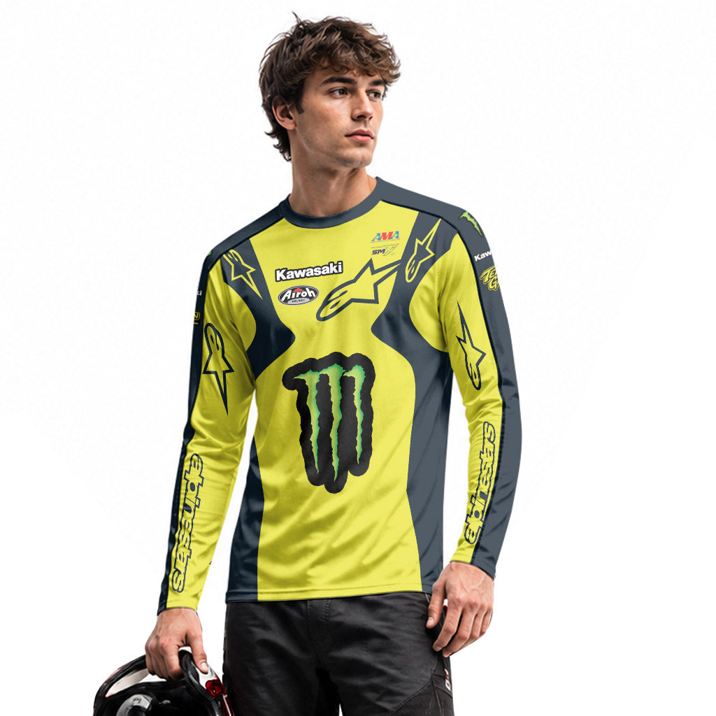 Jason Anderson 21 Alpinestars Yellow Long Sleeve Motocross Jersey