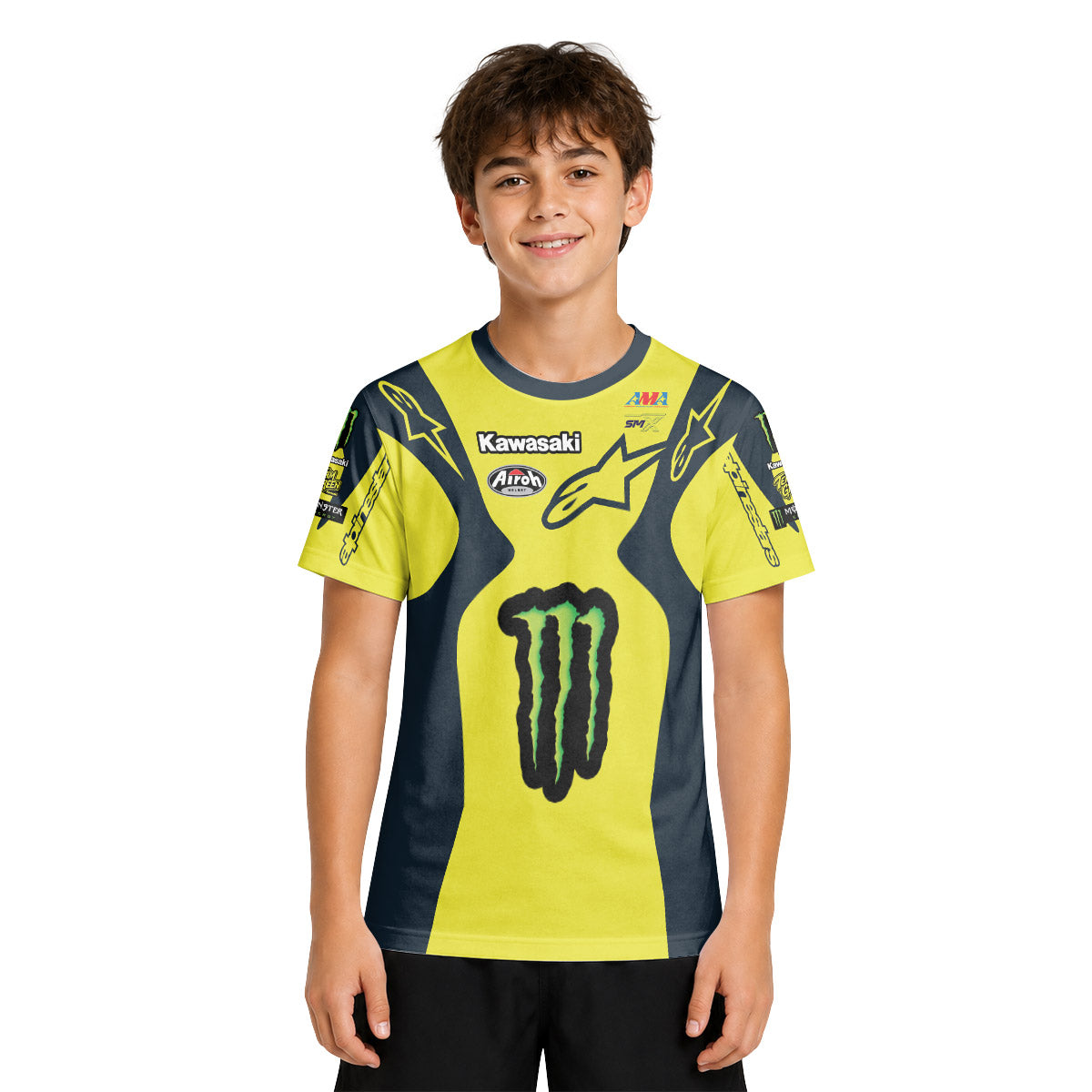 Jason Anderson 21 Alpinestars Yellow Youth Short Sleeve Motocross Jersey