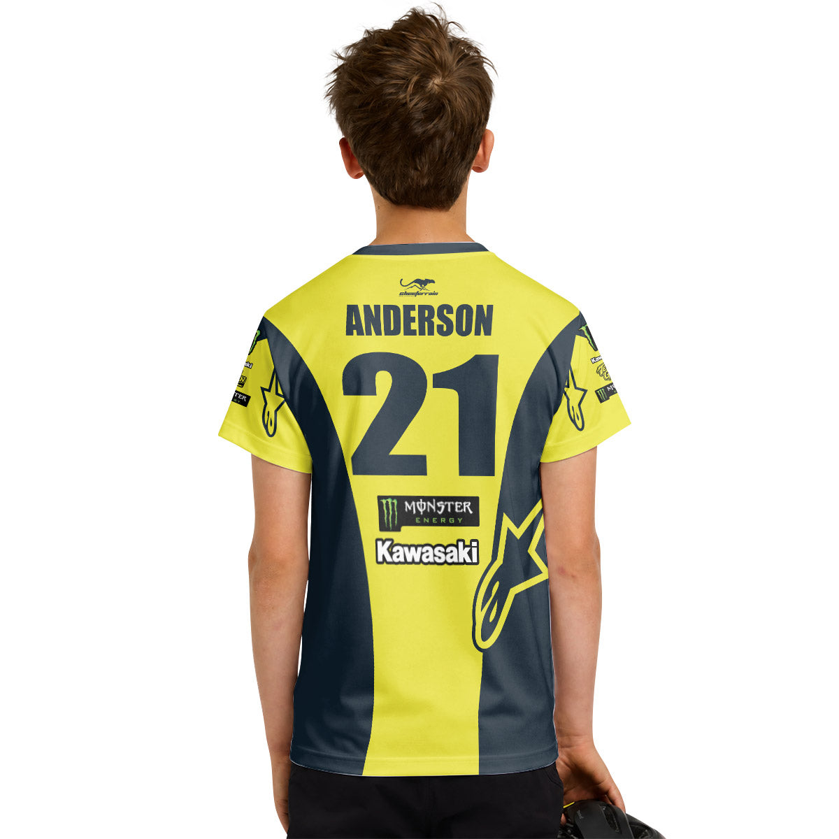 Jason Anderson 21 Alpinestars Yellow Youth Short Sleeve Motocross Jersey