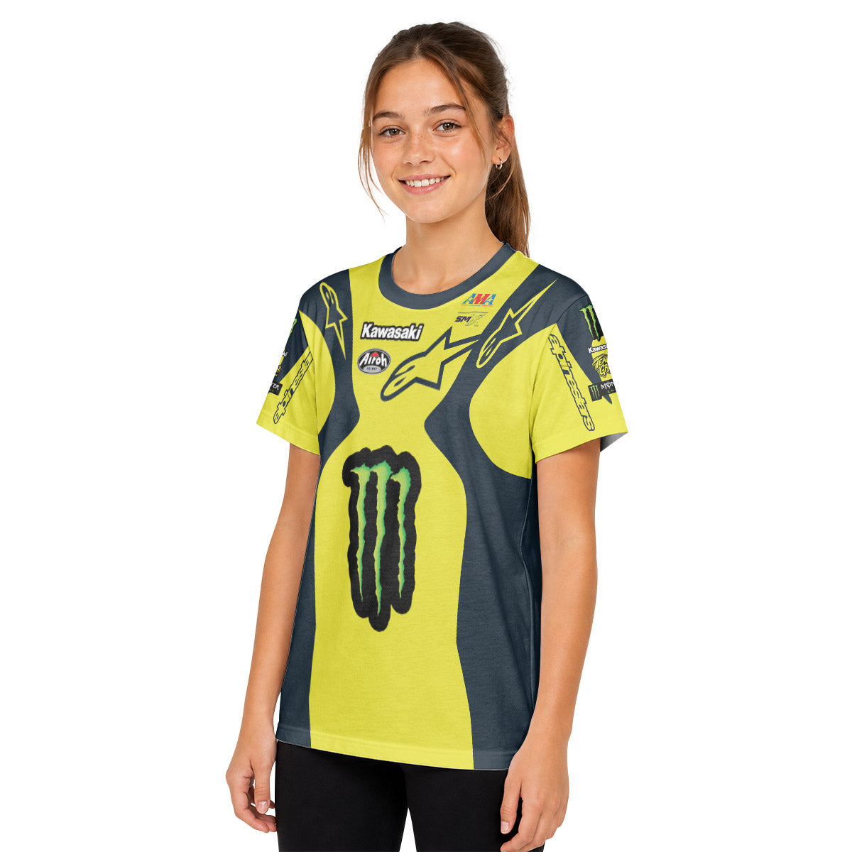 Jason Anderson 21 Alpinestars Yellow Youth Short Sleeve Motocross Jersey