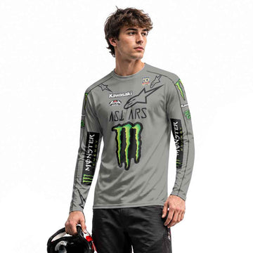 Jason Anderson 21 Kawasaki Grey Long Sleeve Motocross Jersey