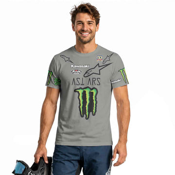 Jason Anderson 21 Kawasaki Grey Short Sleeve Motocross Jersey