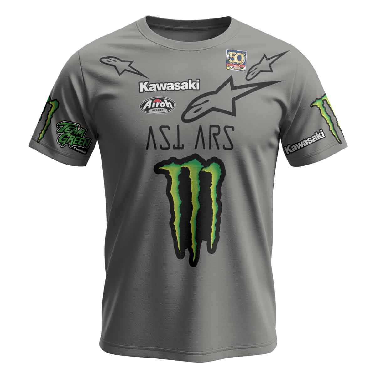 Jason Anderson 21 Kawasaki Grey Short Sleeve Motocross Jersey