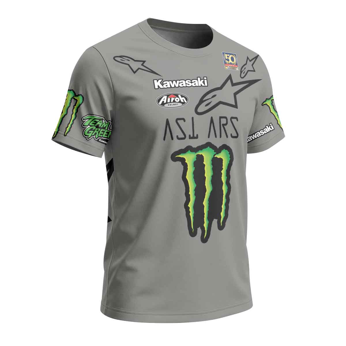 Jason Anderson 21 Kawasaki Grey Short Sleeve Motocross Jersey
