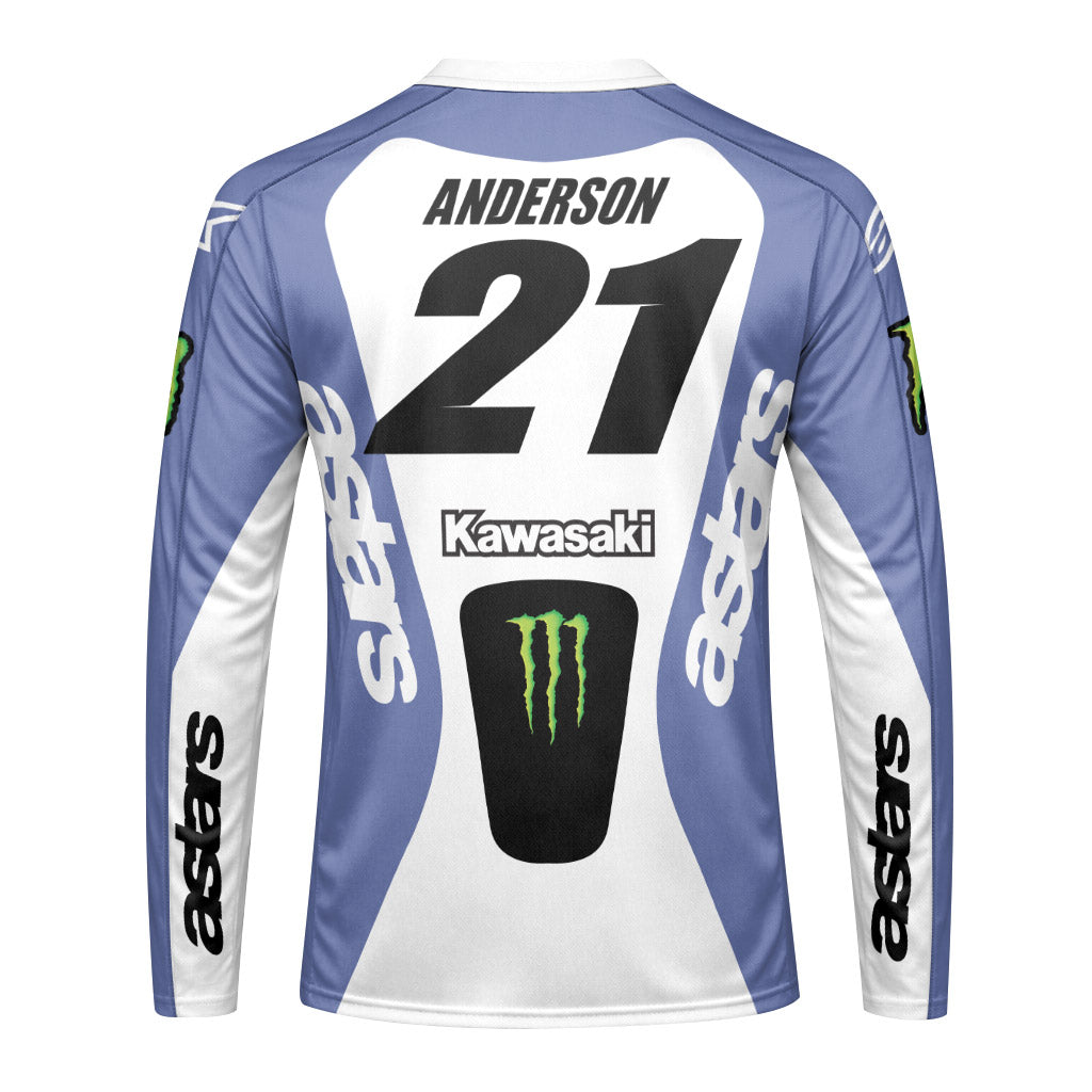 Jason Anderson 21 Kawasaki Long Sleeve Motocross Jersey