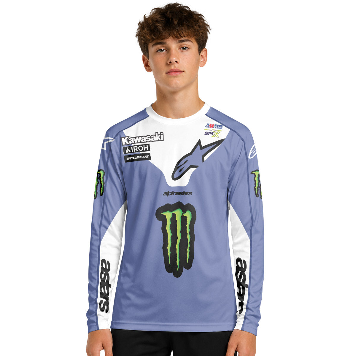Jason Anderson 21 Kawasaki Youth Long Sleeve Motocross Jersey