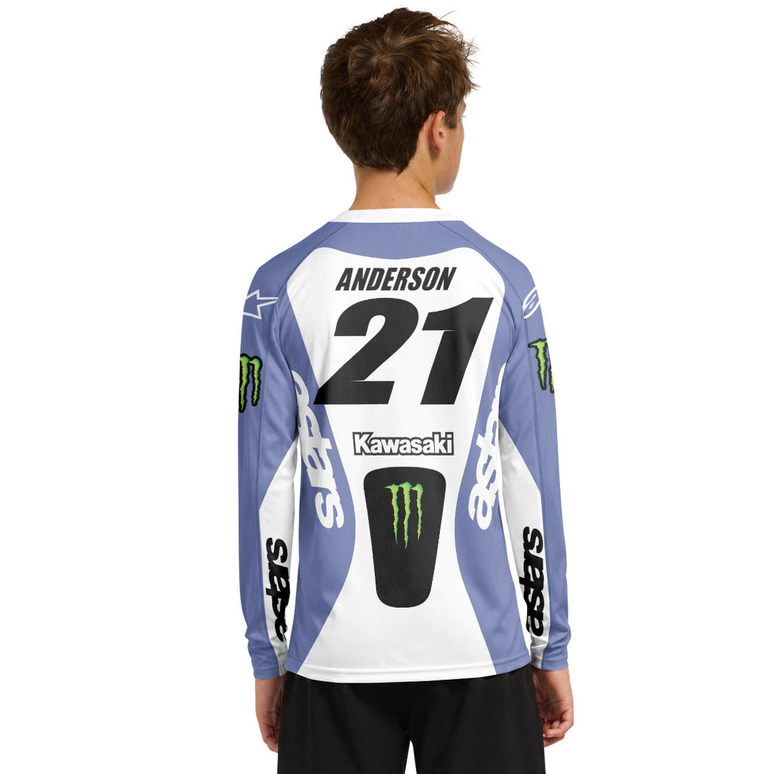 Jason Anderson 21 Kawasaki Youth Long Sleeve Motocross Jersey
