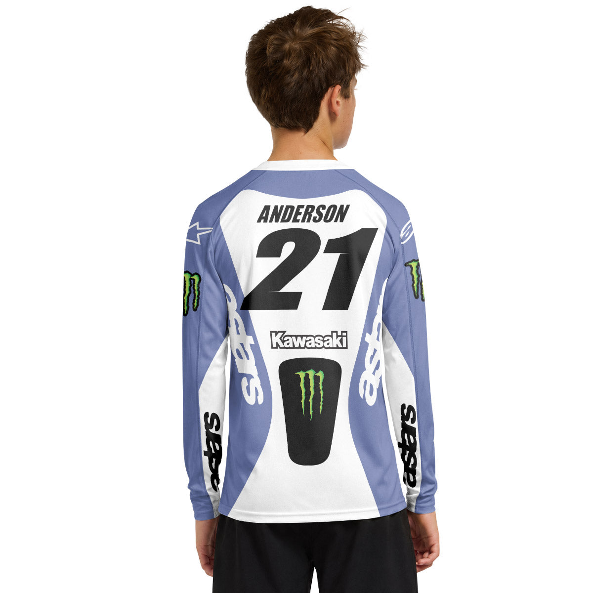 Jason Anderson 21 Kawasaki Youth Long Sleeve Motocross Jersey