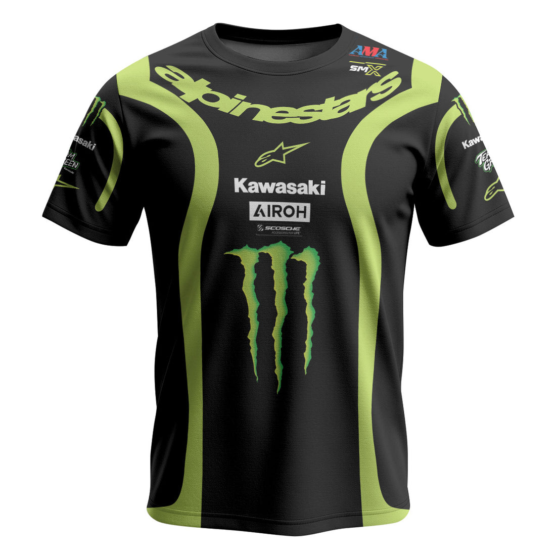 Jason Anderson Alpinestars Black Green Short Sleeve Motocross Jersey