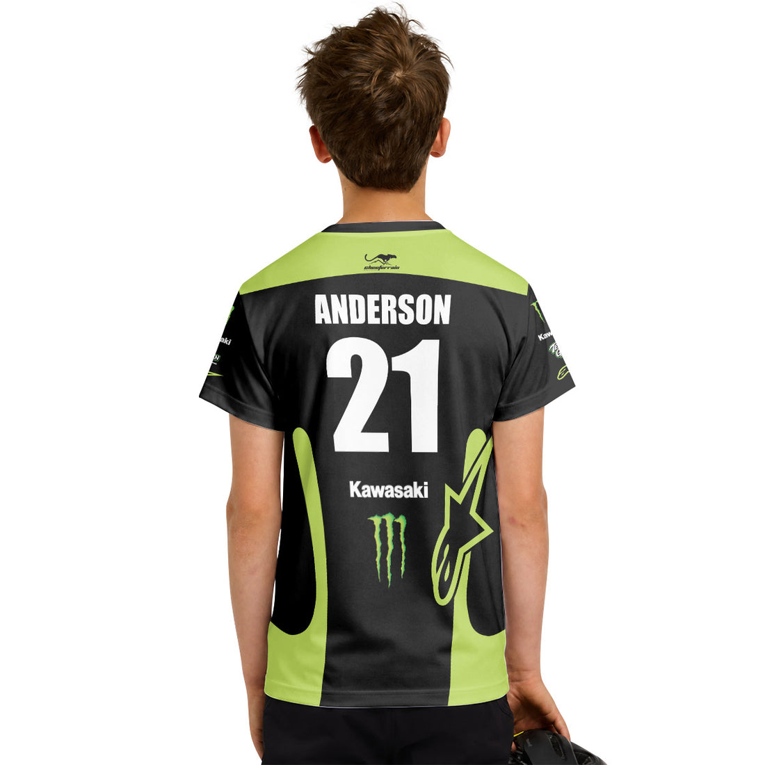 Jason Anderson Alpinestars Black Green Youth Short Sleeve Motocross Jersey
