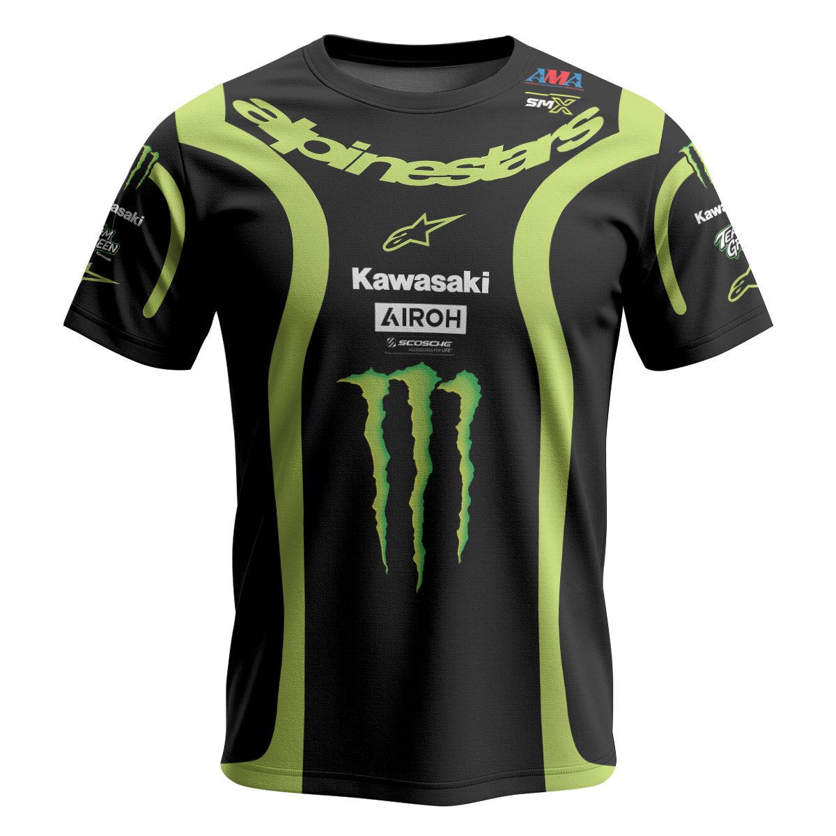 Jason Anderson Alpinestars Black Green Youth Short Sleeve Motocross Jersey