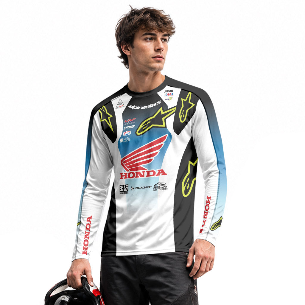 Jett Lawrence 18 Honda Ice Wing Long Sleeve Motocross Jersey