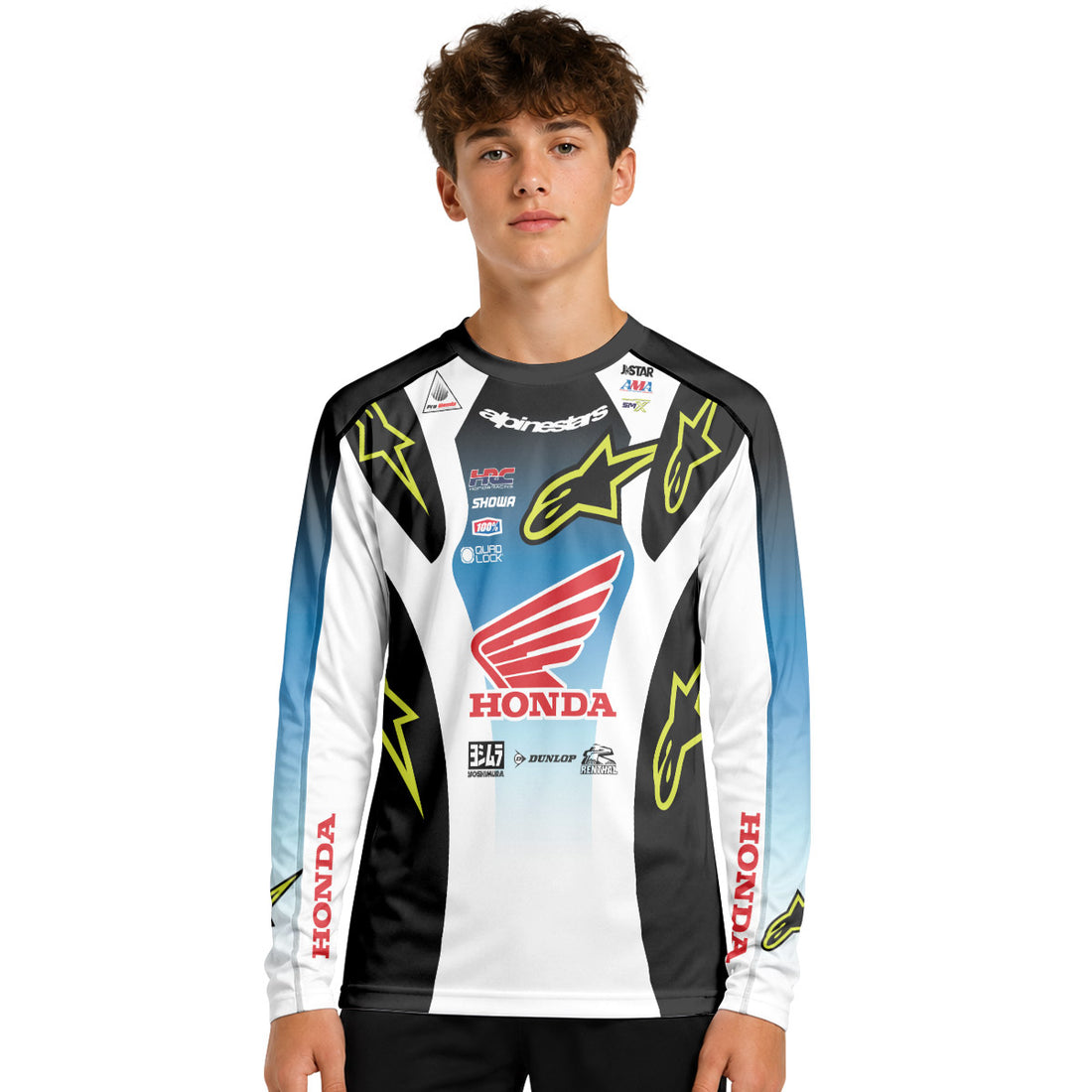 Jett Lawrence 18 Honda Ice Wing Youth Long Sleeve Motocross Jersey