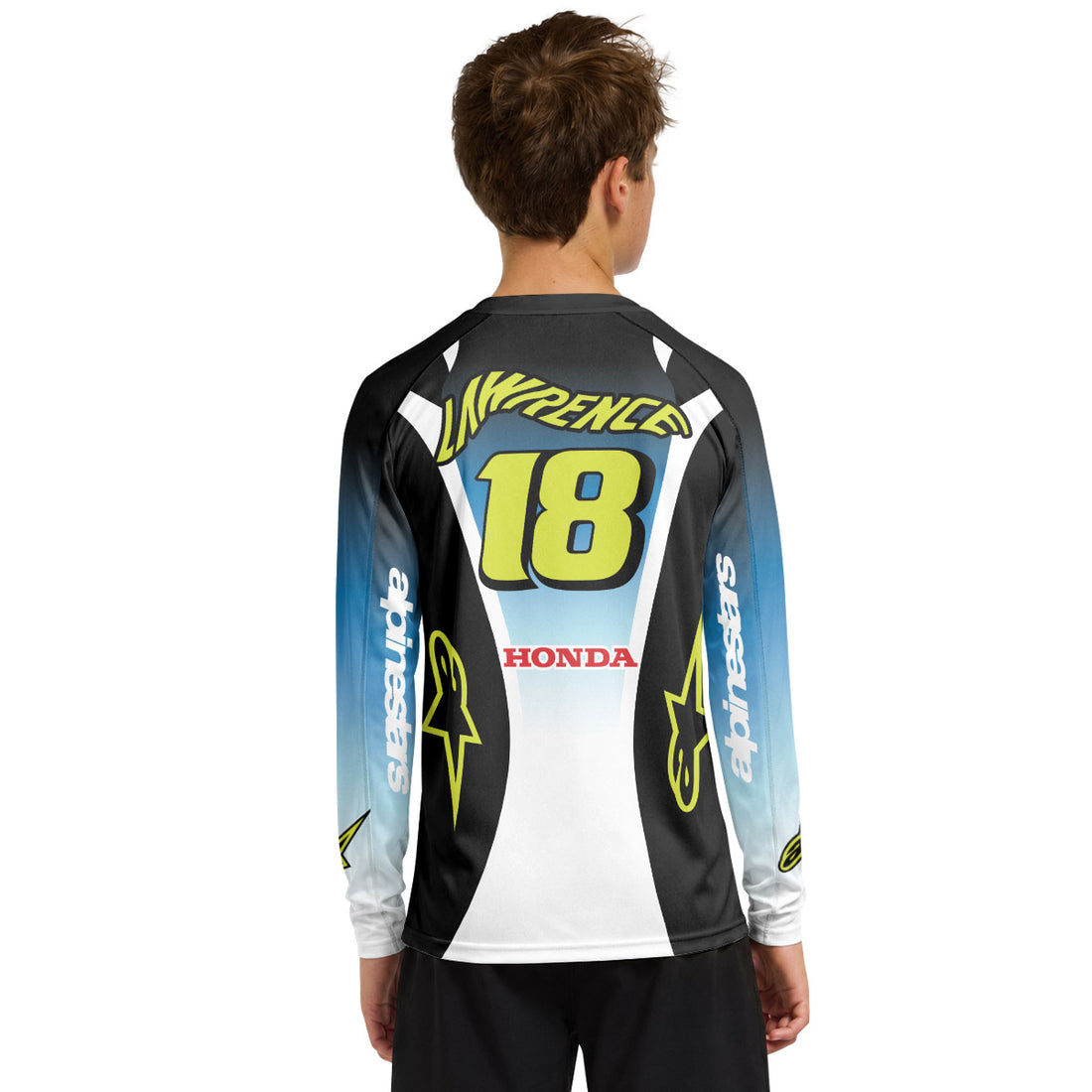 Jett Lawrence 18 Honda Ice Wing Youth Long Sleeve Motocross Jersey