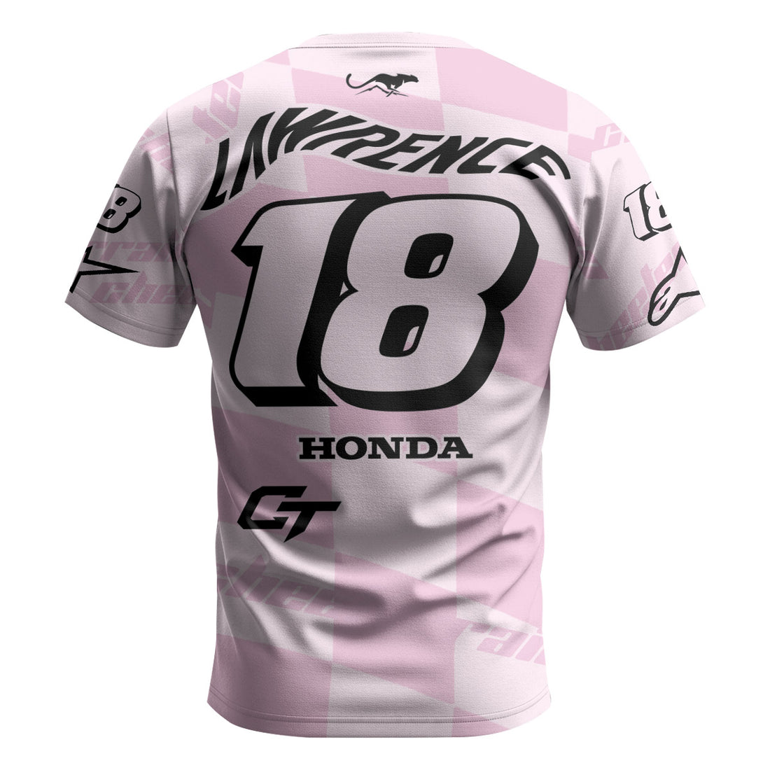 Jett Lawrence 18 Pink Racing Flag Short Sleeve Motocross Jersey