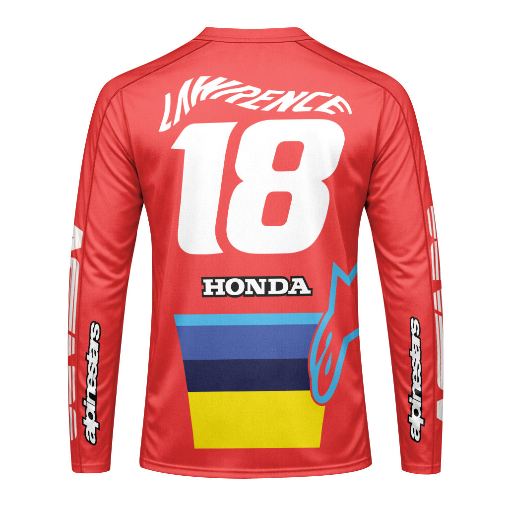 Jett Lawrence 18 Red Armor Long Sleeve Motocross Jersey